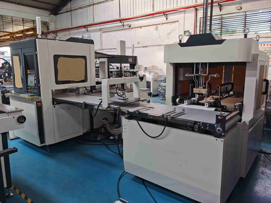Fully Automatic Jewelry  Perfume Hat Rigid Box Making Machine With Visual Positioning